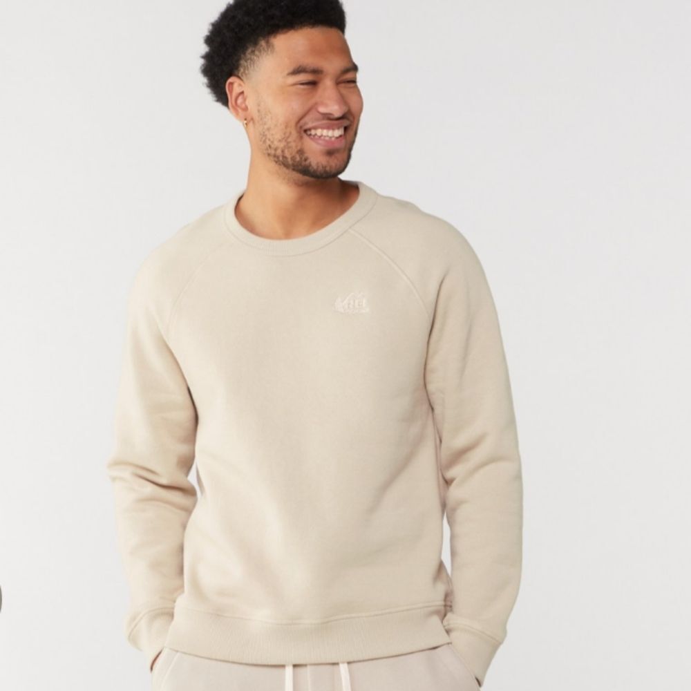 REI Co-op REI Logo Crew Sweatshirt Men's XXL Washed Stone